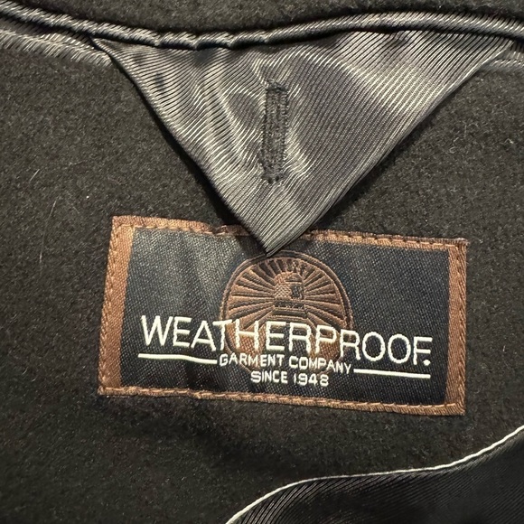 Weatherproof full length double breast peacoat Men 52 R Cashmere Black Italy - Picture 5 of 13